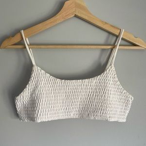 White ruffle bikini top